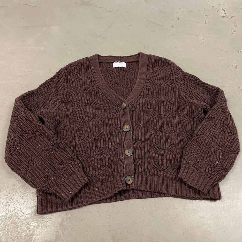 Y2K brown old navy cardigan sweater